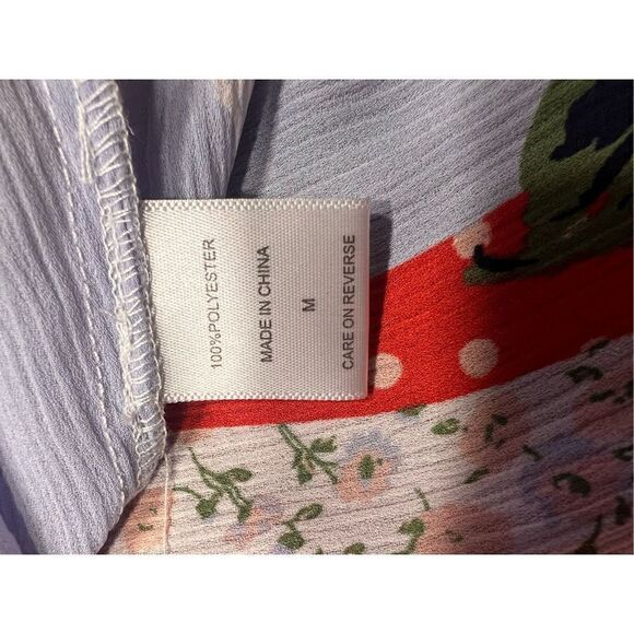 Ny & Co multicolor patterned floral faux wrap midi flowy dress cottagecore M - Picture 8 of 8